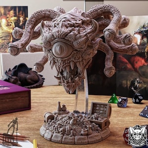 Tyran des yeux / Monstre boss Beholder | Grande figurine pour jeu de rôle sur table | Résine haute définition | Beholder - Chien de donjon