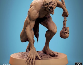 Savage Ghoul Forward Crouch - Miniatura per D&D, DSA, Pathfinder - 28 mm, 32 mm, Figura in resina con base - Miniature in scala - Broken Blood