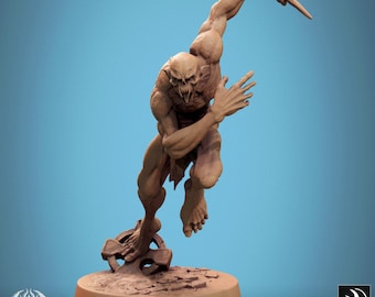Savage Ghoul Air Attack - Miniatura per D&D, DSA, Pathfinder - 28 mm, 32 mm, Figura in resina con base - Miniature in scala - Broken Blood
