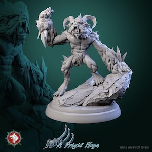 Winterbeast 1 - Miniature for DnD, DSA, Pathfinder - Figure with Base - A Frigid Hope - White Werewolf Tavern
