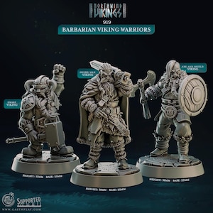 Guerrier Viking Barbare Nain - Miniature pour DnD, DSA, Pathfinder - 28 mm, 32 mm, Figurine avec socle - Northwind Vikings - Cast n Play