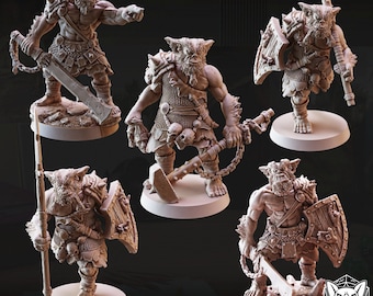 Bugbear - Bundle - 4 Miniaturen für DnD, DSA, Pathfinder - 28mm, 32mm, 36mm Resin-Figuren mit Base- Dungeon Dog