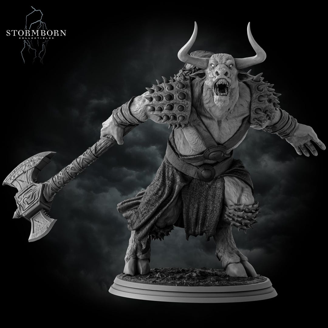 Minotaur Berserker With Ax - Stormborn Collectibles - Etsy