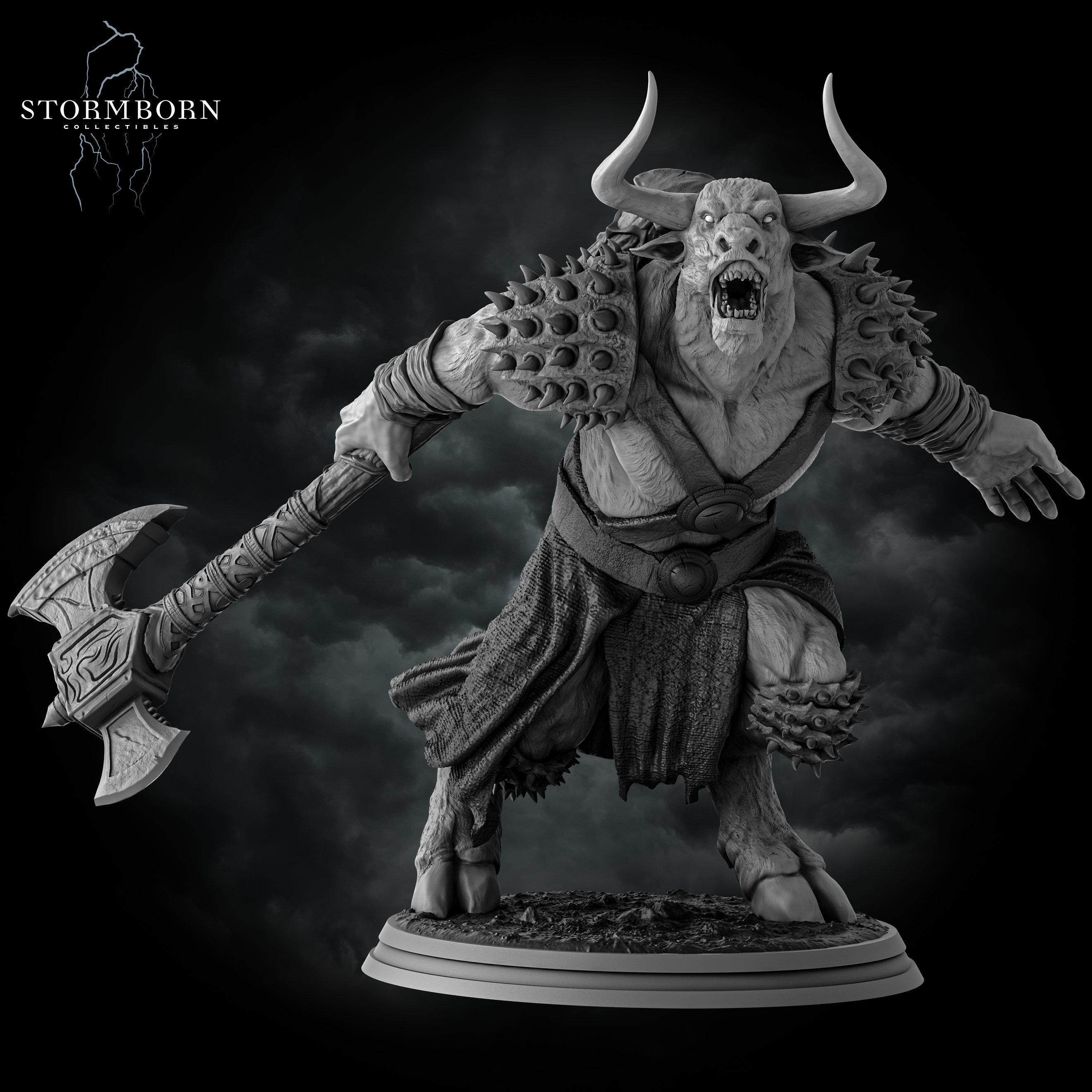 Minotaur Berserker With Ax - Stormborn Collectibles - Etsy