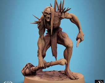 Aspetto da Ghoul Selvaggio - Miniatura per D&D, DSA, Pathfinder - 28 mm, 32 mm, Figura in Resina con Base - Miniature Ridimensionate - Sangue Spezzato