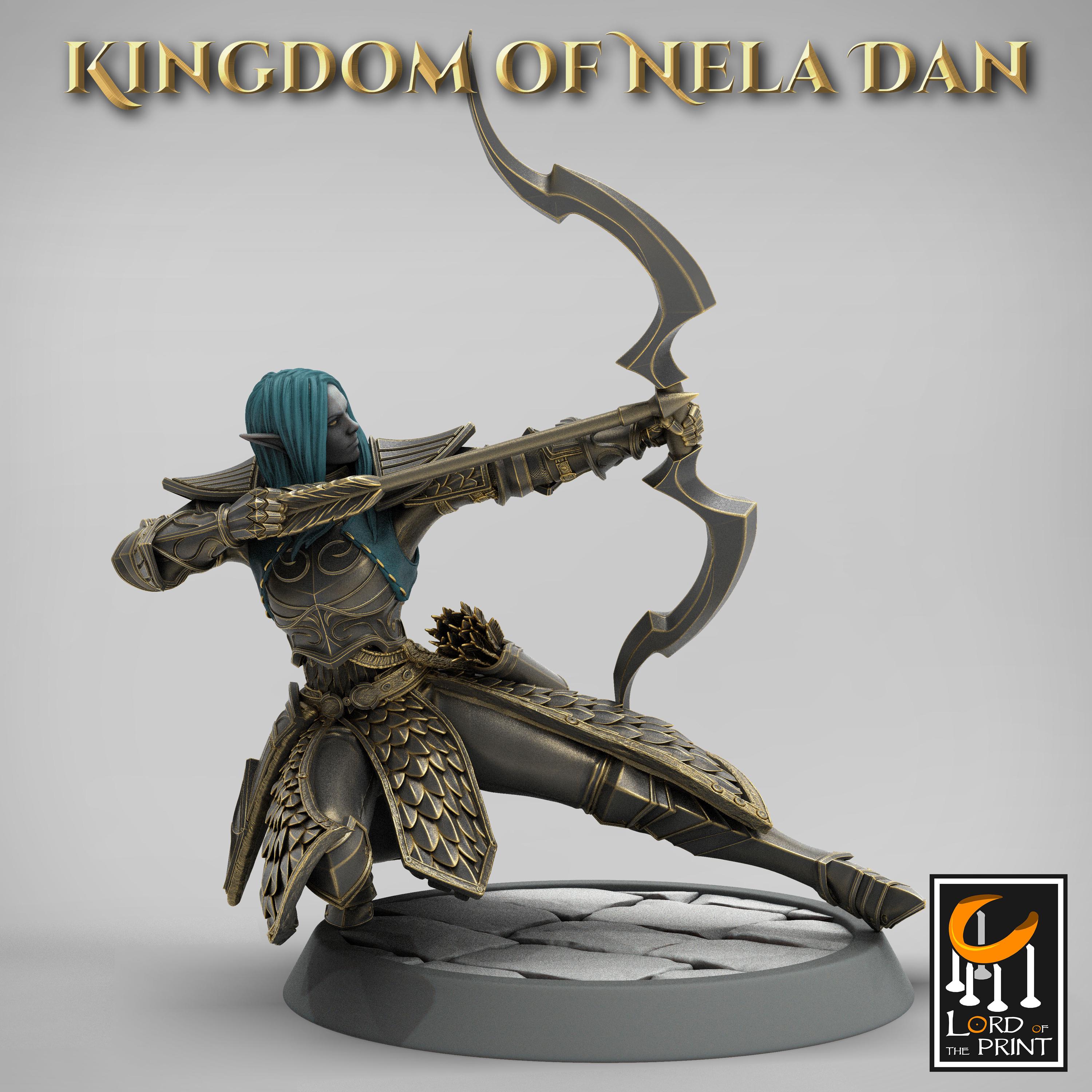 Elf- Archer Crouch - Miniature for Dnd, DSA, Pathfinder - 28 Mm, 32 Mm ...
