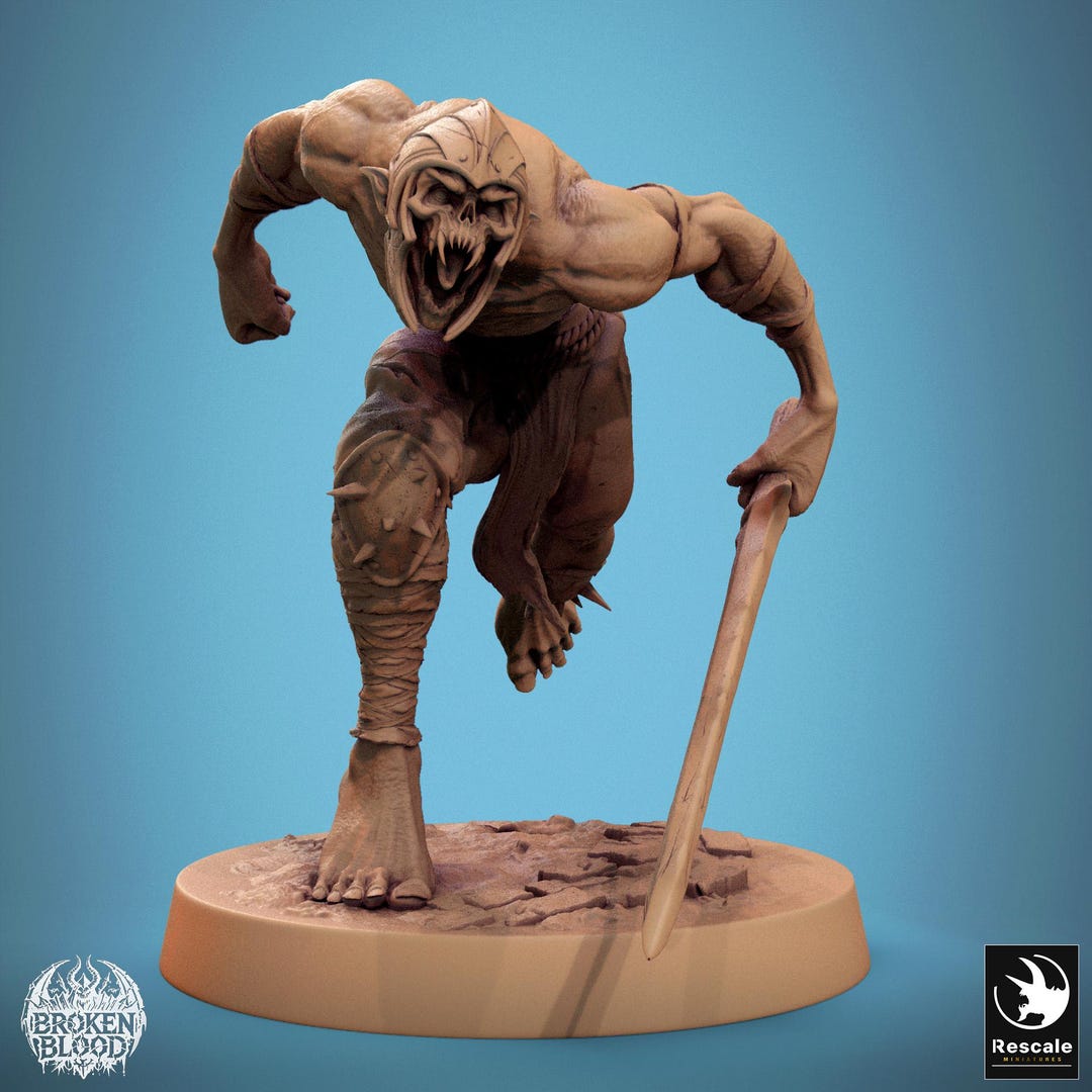 Pathfinder Ravager Ghoul Ravager Run Heavy - Miniature for D&D, DSA, Pathfinder - 28 Mm ...