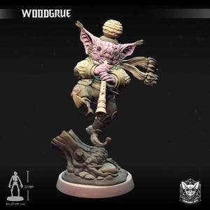 Woodgrue - Miniatuur van hars - Miniatuur voor D&D, DSA en RPG - Figuur van 28 mm, 32 mm, 36 mm met voetstuk - Dungeon Dog
