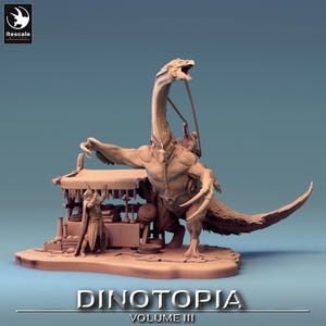 Therizinosaurus Accident - Miniature for DnD, DSA, Pathfinder - 28 mm, 32 mm, Resin Figure with Base by Rescale Miniatures - Dinotopia III