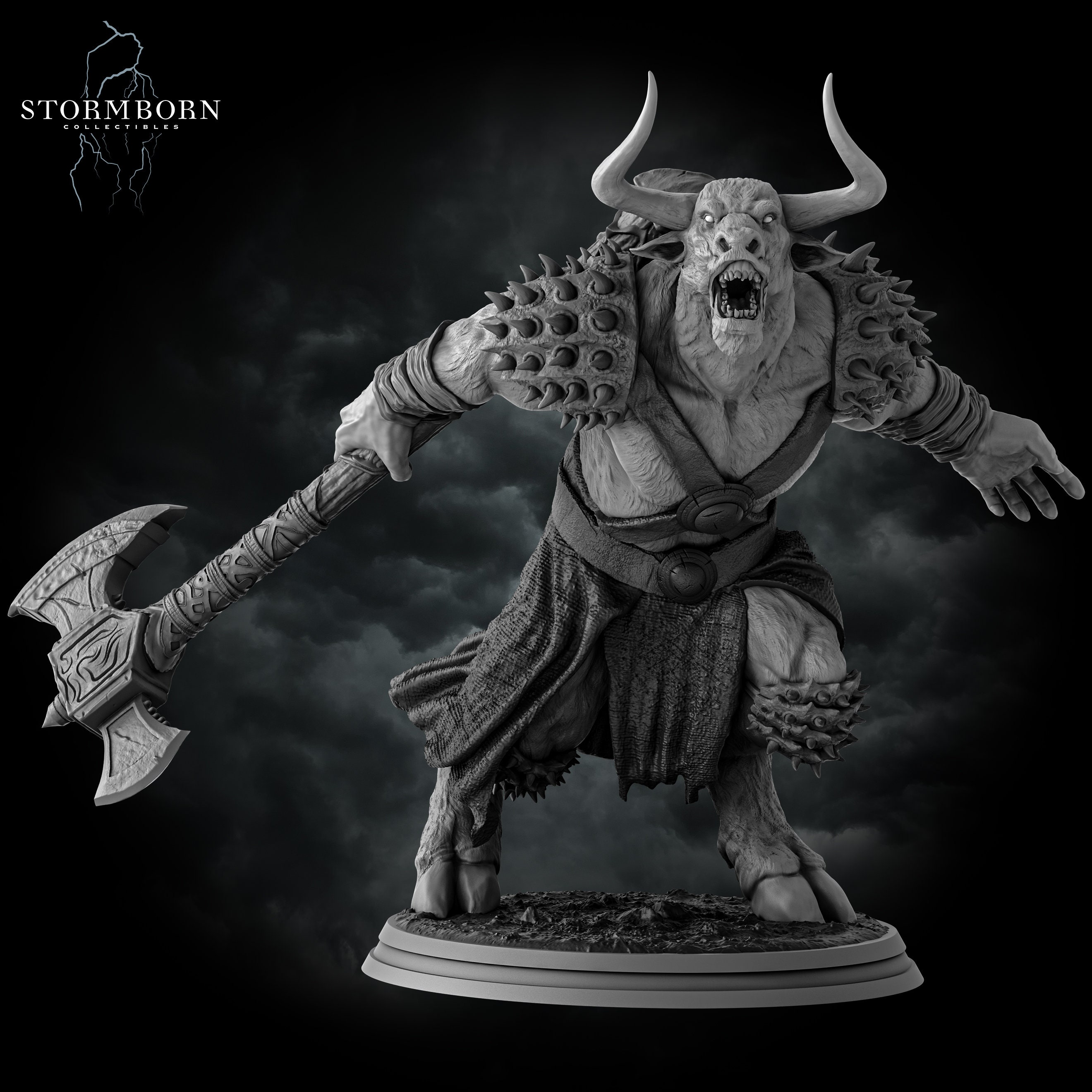 Minotaur Berserker With Ax - Stormborn Collectibles - Etsy
