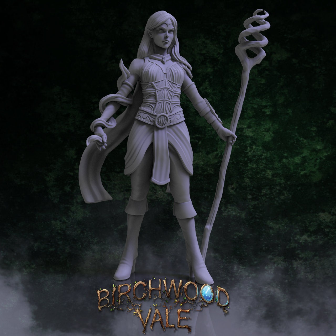 Tindes - Miniature for DnD, DSA, Pathfinder - 28 mm, 32 mm resin figure with base - Birchwood Vale Heroes - RMPrintable