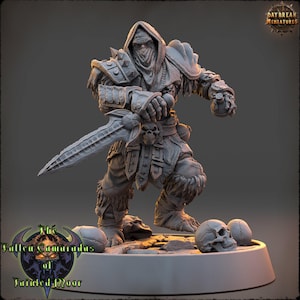 General Skarth Hollowfist - Miniatyr för DnD, DSA, Pathfinder - Figur med bas - Skelett - De fallna kamraterna från Tainted Moor