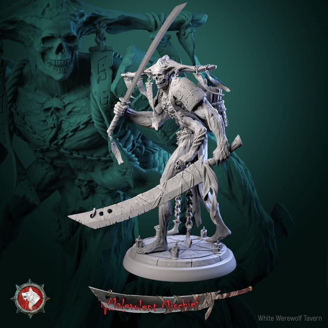 ホワイトアイアンウルフ(ブラットVer.)1/12スケール　フィギュア　④ Grimblade Revenant - Miniature for D&D, DSA, Pathfinder - Figure