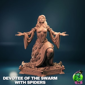 Devotee van de Spinnengodin - Menselijke Spellcaster Miniatuur voor DnD, DSA, Pathfinder, RPG Tafelfiguur - TPK Lab