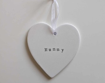 Personalised Name Decoration, Valentine's Day Gift, Mother's Day Gift, Personalised Ceramic Heart, Gift for her, Personalised Gift him