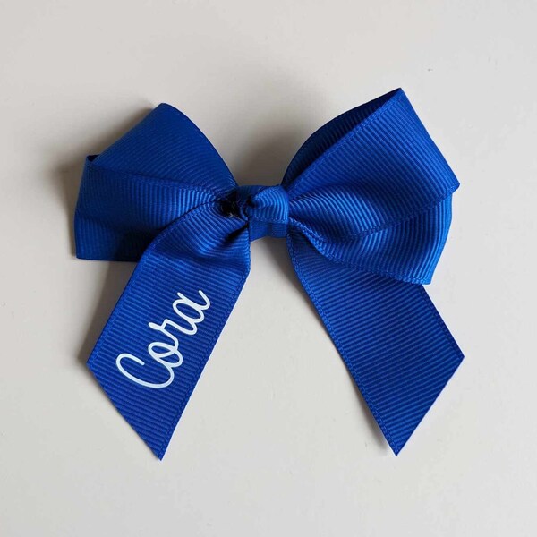 Personalised Hair Bow, School Hair Bow, Flower Girl Hair Accessories, Kids Hair Clip, Personalised Bow Clip, Name or Initial Hair Bow