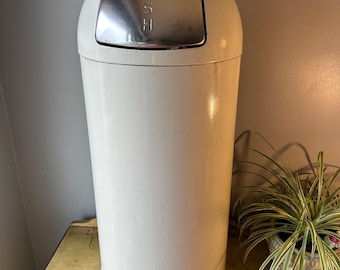 Vintage Yellow Bullet Style Industrial Metal Trash Can - Etsy Israel