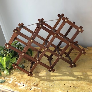 Vintage Folding Wood Wine Rack