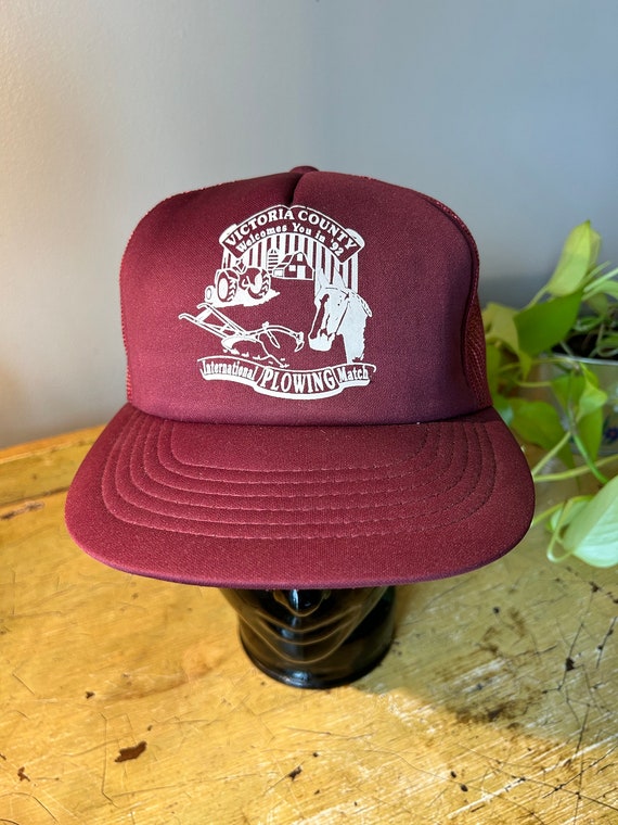 Cappello Da Camionista Vintage Groff In Velluto A Coste, Trattore E Attrezzatura Case Farm Implements International Harvester Pennsylvania, Berretto Da Baseball Con Cinturino Posteriore USA - Italia - 2