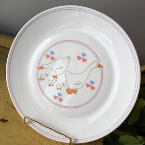 Vintage Country Geese And Hearts Milk Glass Set Of Twelve Dishes image 2