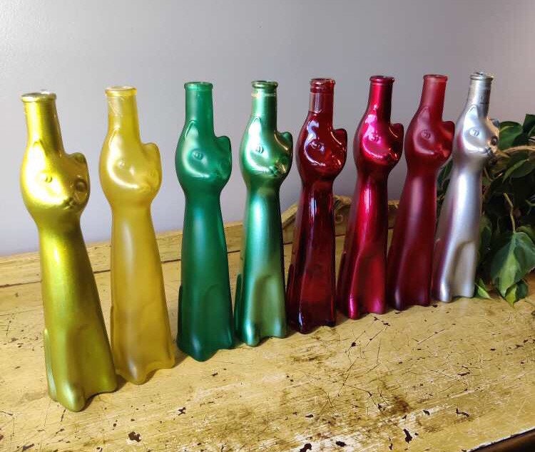 Vetreria Etrusca glass cat bottle ネコ ボトル Collectable Cat Wine