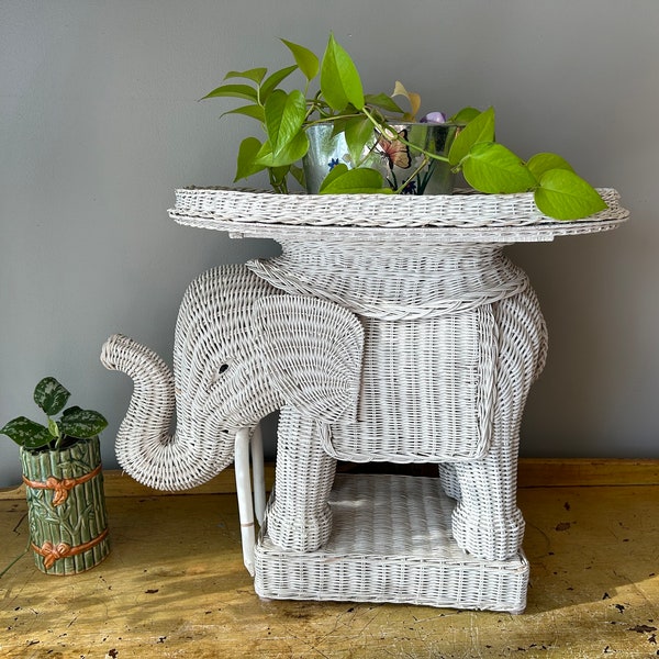 Vintage Wicker Elephant Stand