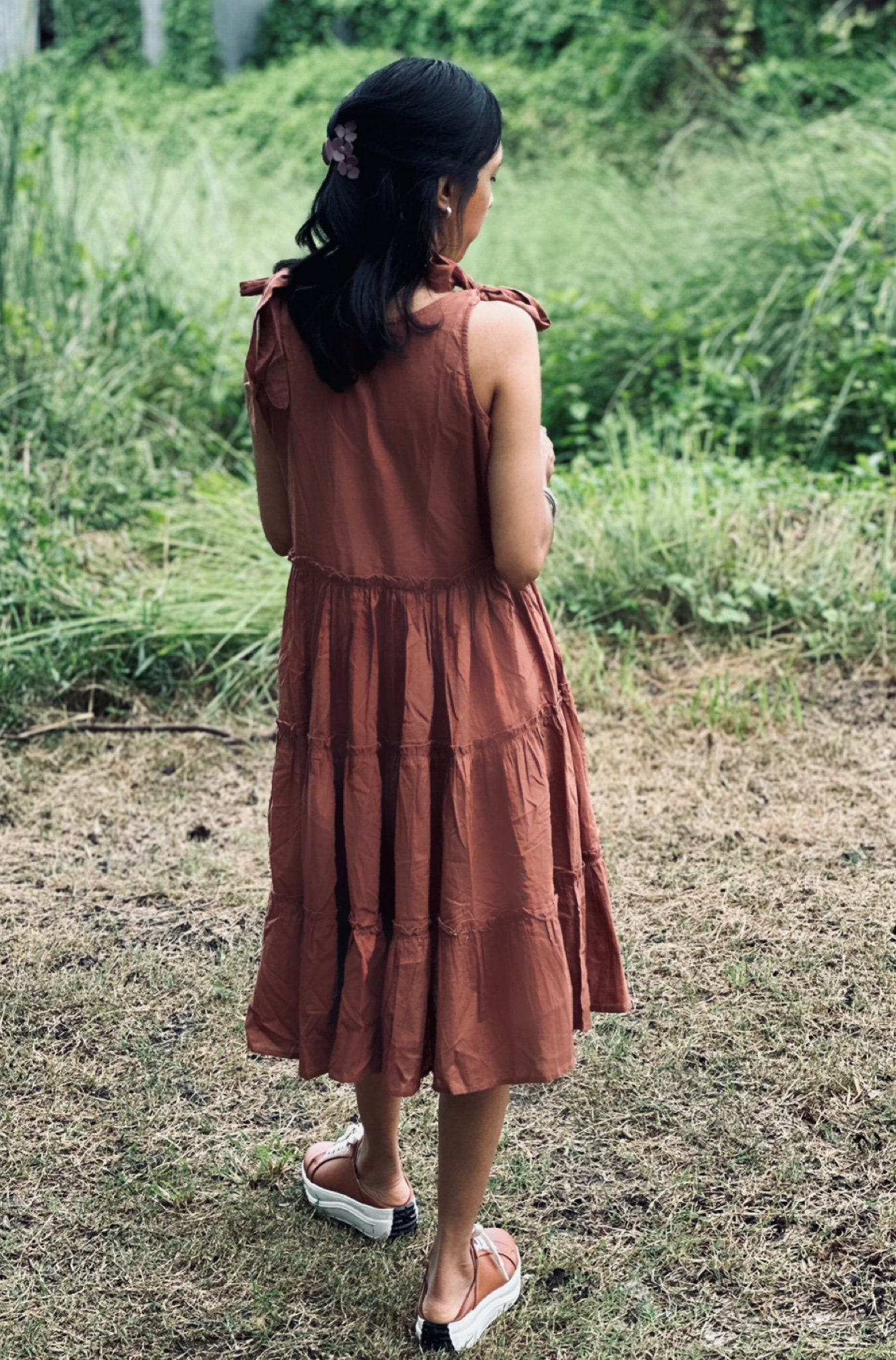 Tie-up Women Brown Dress