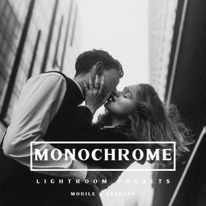 16 Black and White Lightroom Presets, Monochrome Presets for Mobile and Desktop Lightroom, BW Aesthetic Presets, Black White Film, Black
