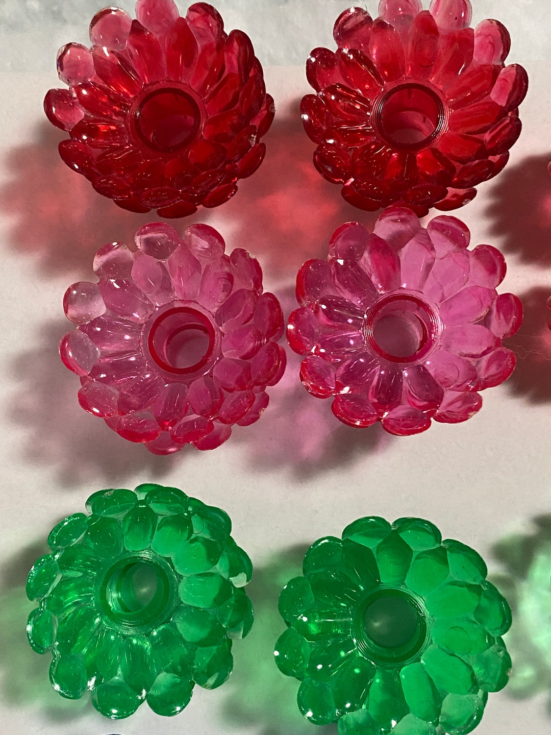 Vintage Christmas Mini Light Covers Plastic Starburst Tulip Daisy Total