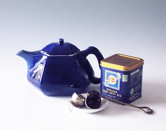 Théière bleue en porcelaine de 1,4 litres (nr4)