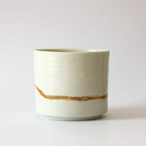gobelet à thé en porcelaine décore façon zen incisions image 3
