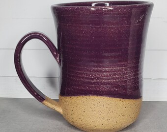 Dark Purple Violet Eggplant Handmade Ceramic Stoneware Pottery Mug - 12 oz