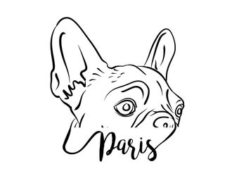 Custom Pet Portrait Line Drawing: Dog & Cat Memorial Tattoo (Digital Image)