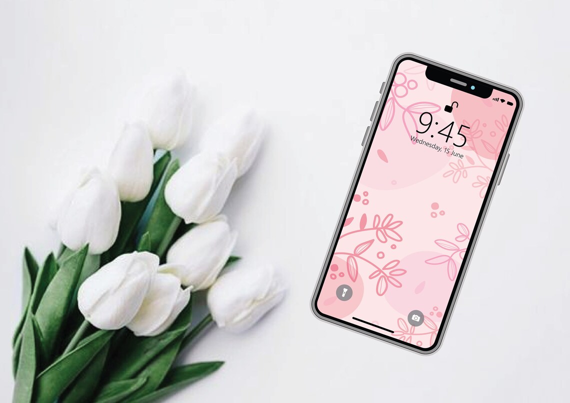 Iphone Flower Wallpapers Digital Download Floral Aesthetic - Etsy