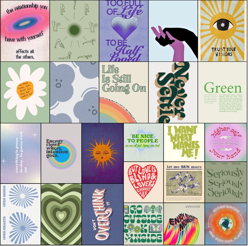25 PRINTED Pictures 6x6 and 4x6 Inches Indie Quotes