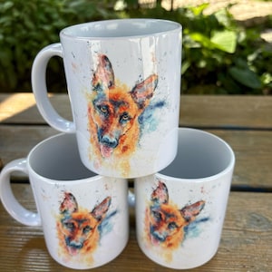 Lovely German Shepherd Dog ceramic mug -model: Ida