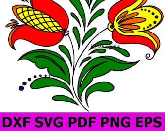 Tulpe SVG Pennsylvania Dutch Hex Style Blume SVG schneidbar Design PNG Designs Cricut Cut Datei Cameo Silhouette Sofortiger digitaler Download