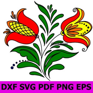 Tulipán SVG Pensilvania holandés Hex estilo flor SVG Cuttable diseño PNG diseños Cricut corte archivo Cameo silueta descarga Digital instantánea