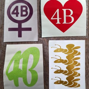 4B Movement Vinyl Decal Feminist Stickers 4 CHOICES South Korea Korean 4b movement HOLOGRAPHIC, Glitter & Colors w/Multiple sizes image 1