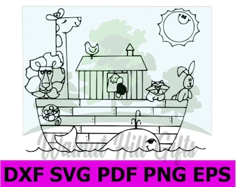 Noahs Arche SVG Christian SVG Arche Noah Bibel Geschichte Schneidbares Design PNG Cricut Cut Datei Cameo Silhouette Sofortiger digitaler Datei Download Vektor