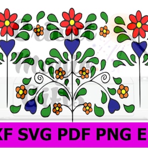 Flor SVG Pensilvania Holandés Hex Fraktur Flores SVG Cuttable Diseño PNG Diseños Cricut Cut File Cameo Silhouette Descarga digital instantánea