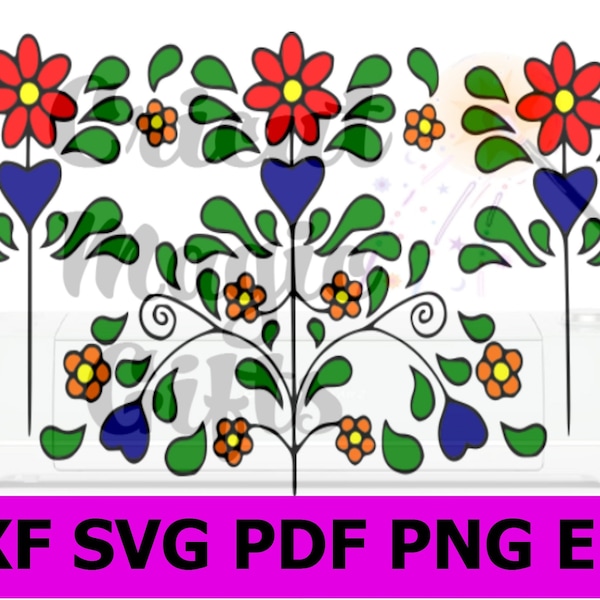 Flower SVG Pennsylvania Dutch Hex Fraktur Flowers SVG Cuttable Design PNG Designs Cricut Cut File Cameo Silhouette Instant Digital Download