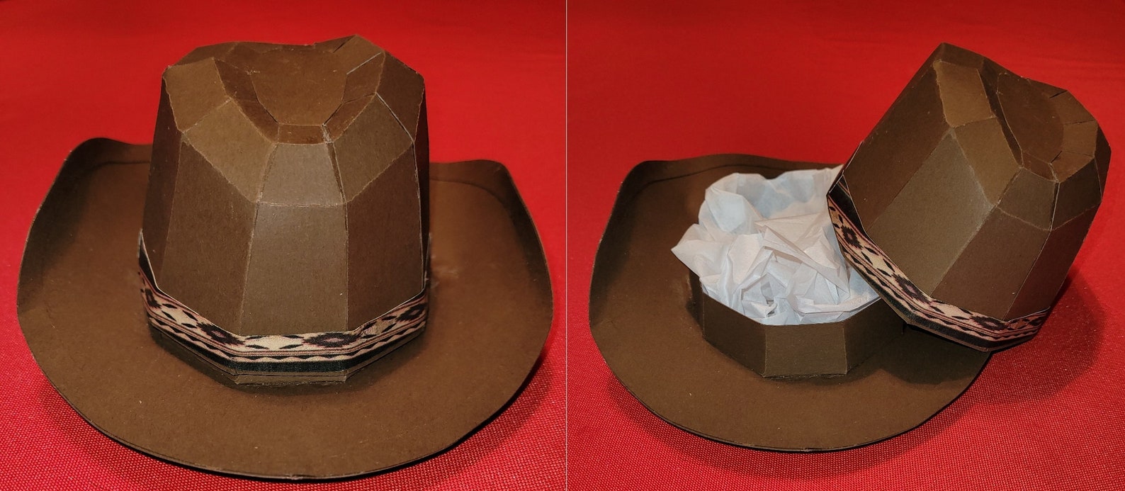 Cowboy Hat Gift Box CHOOSE Your Hat Color & Style Band 3 Etsy