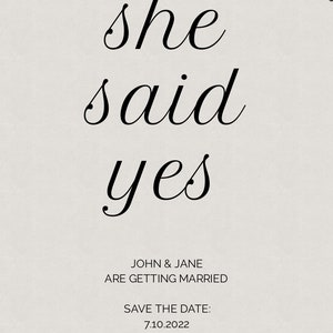 minimalist engagement announcement
