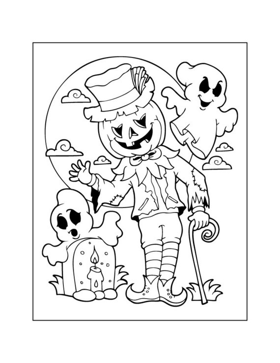 Cute Halloween Activity Bundle Halloween Coloring Pages 