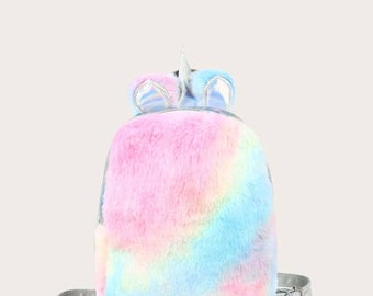 fluffy backpacks for school