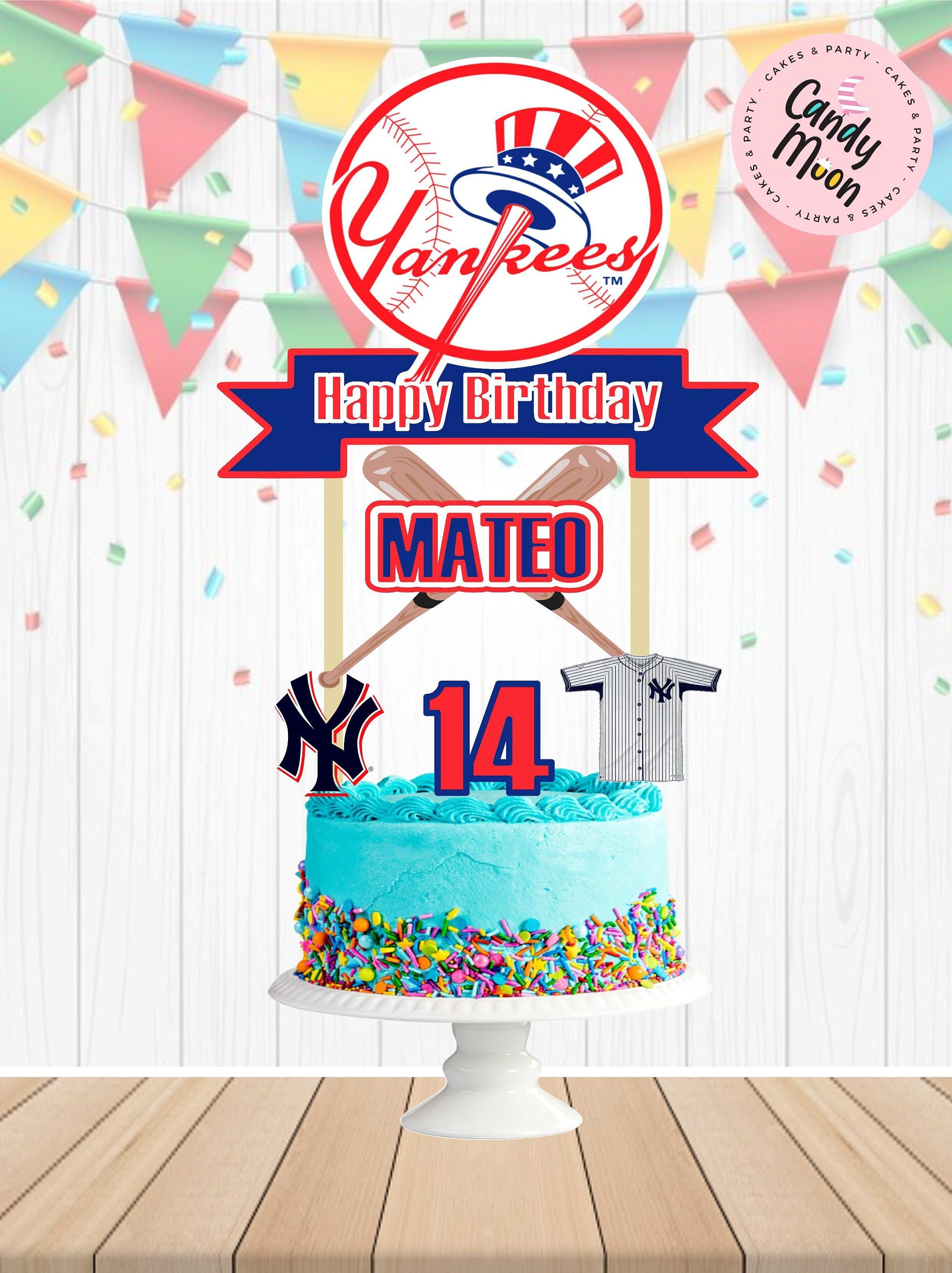 New York Yankees, New York Yankees Cake Topper, New York Yankees Banner