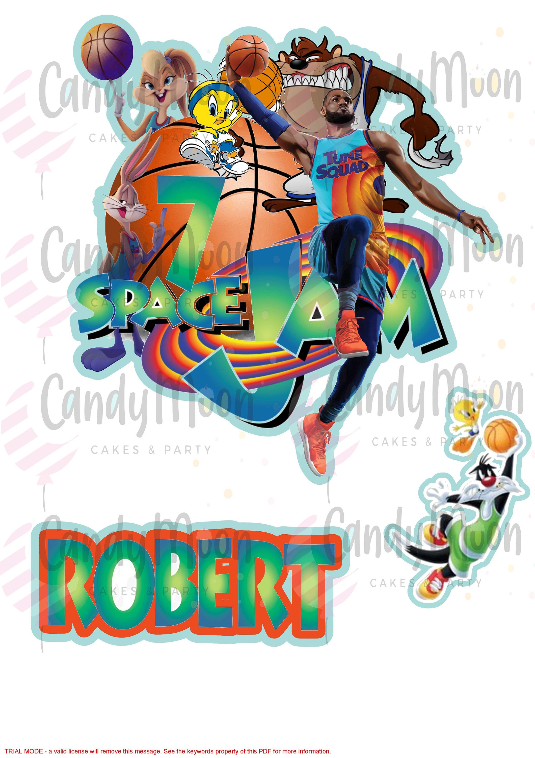 Space Jam, Space Jam Cake Topper, Space Jam Banner, Space Jam Birthday, Space Jam Party, Space