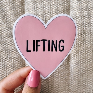 Heart lifting sticker, motivational gym sticker, gym water bottle sticker, cool stickers, funny gym sticker, funny stickers, fitness sticker