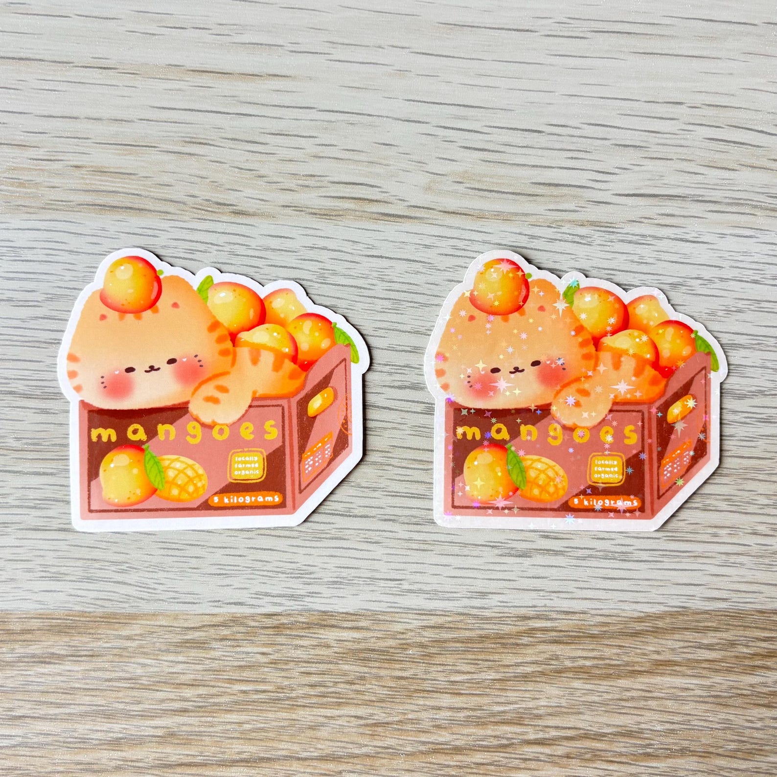 Cute Cat Fruit Boxes Sticker, Cool Stickers, Kawaii Stickers, Funny ...